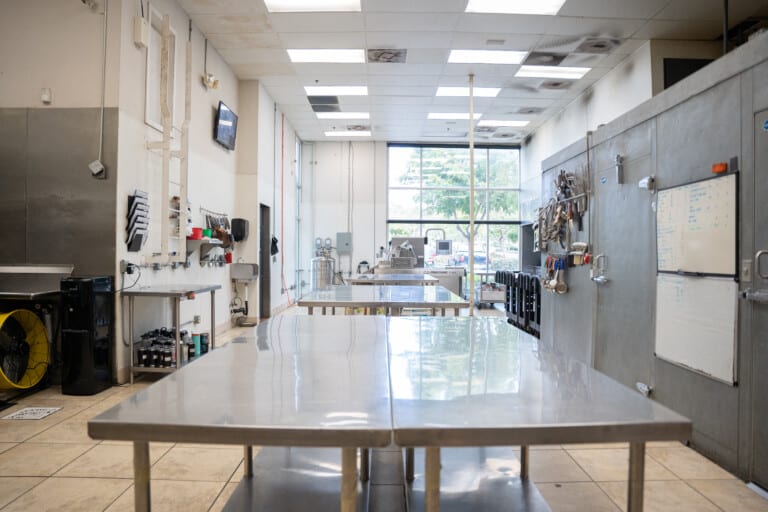 HACCP-certified clean commercial kitchen at Meal Prep services