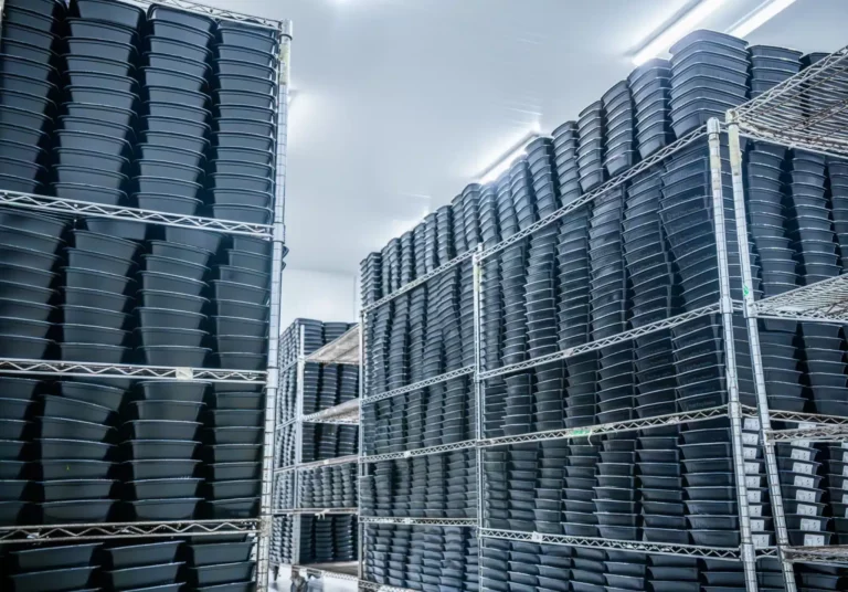 Organized industrial fridge at Meal Prep Sunday – San Diego meal prep storage facility