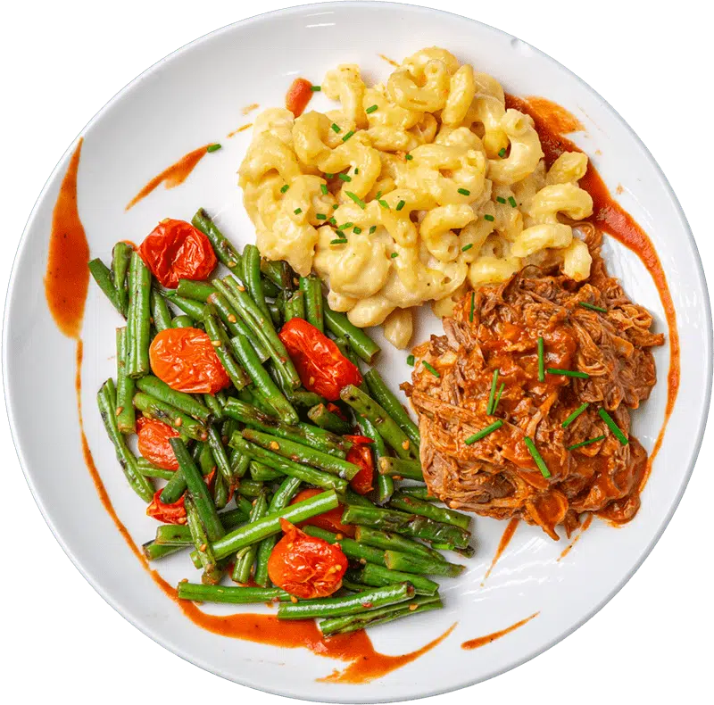 Smokey BBQ Pork With Mac N Cheese