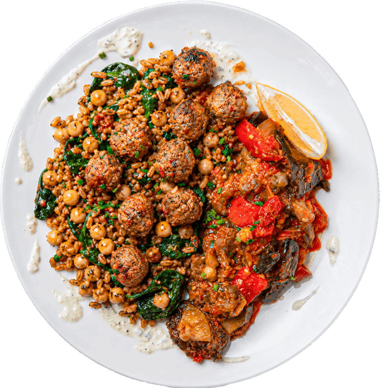 Greek Chicken & Turkey Meatball Plate