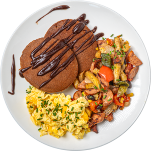 Chocolate Pancake with Peanut Butter Stuffing