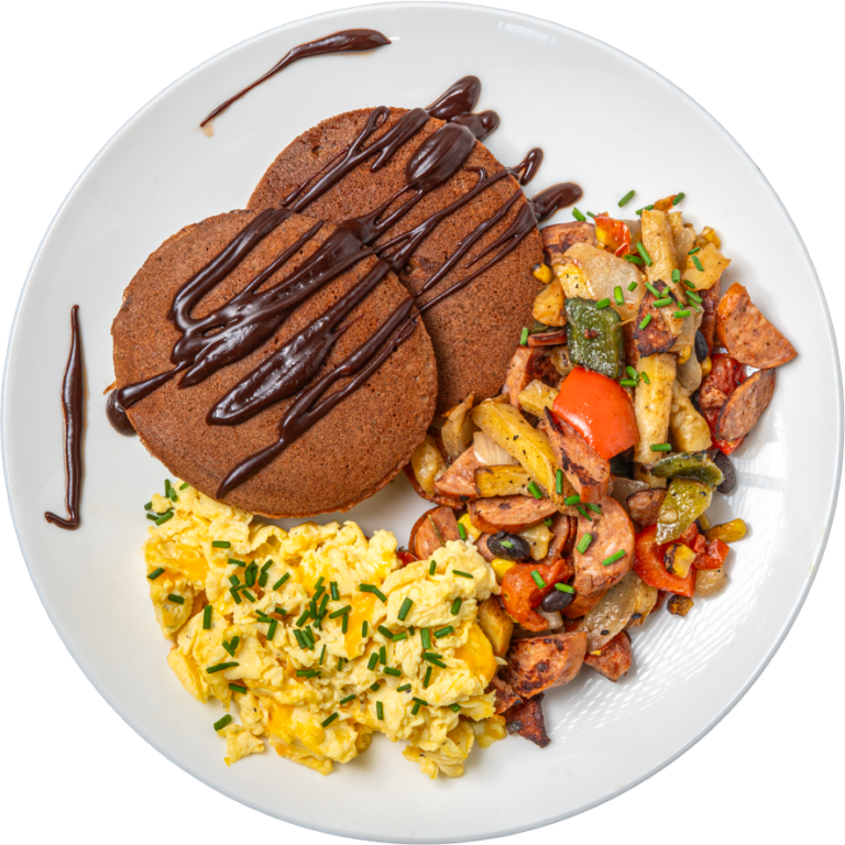 Chocolate Pancake with Peanut Butter Stuffing