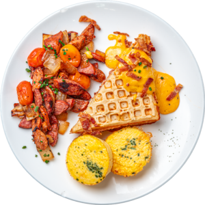 Chorizo & Cheddar Stuffed Potato Waffle