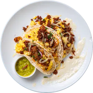 Chicken Chorizo and Egg Taco