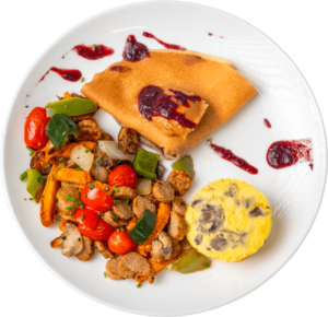 Peanut Butter and grape Jelly Crepe