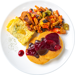 Protein Chocolate Pancake with Cranberry Orange
