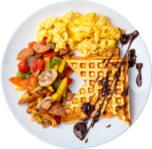 Peanut Butter Protein Banana Bread Waffles