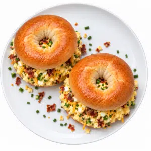 Loaded Egg and Bacon Cheddar Bagel