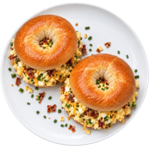 Loaded Egg and Bacon Cheddar Bagel