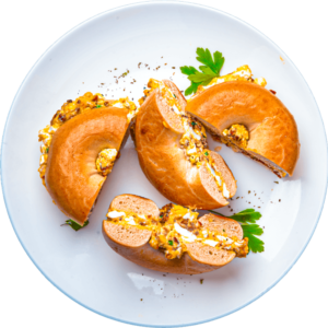 Chorizo Egg and Monterey Jack Bagel