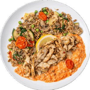 Garlic Parmesan Chicken with Tomato Cream