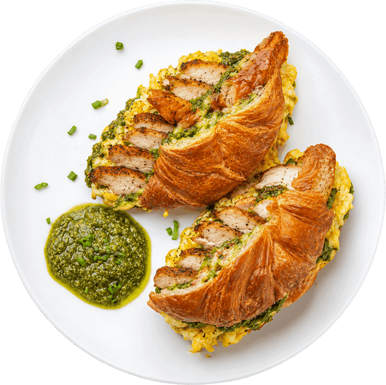 Pesto Chicken and Cheesy Scramble Croissant