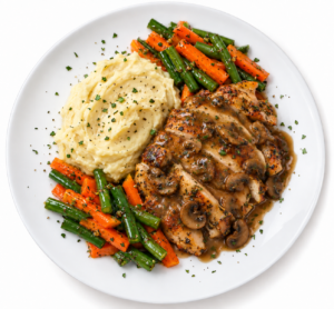 Chicken Marsala over Mashed Potato