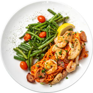 Shrimp Fideua with Chicken and Sausage