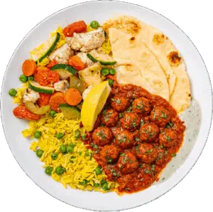 Tikka Masala Turkey Meatballs Wrap