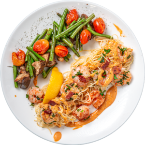 Shrimp Carbonara Capellini