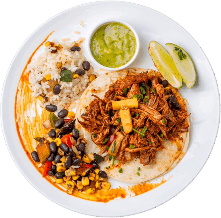 Chicken and Shredded Pork Al Pastor Taco
