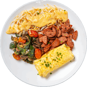 Brisket Swiss Cheese Deconstructed Omelet
