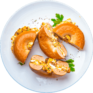 Loaded Egg and Bacon Cheddar Bagel