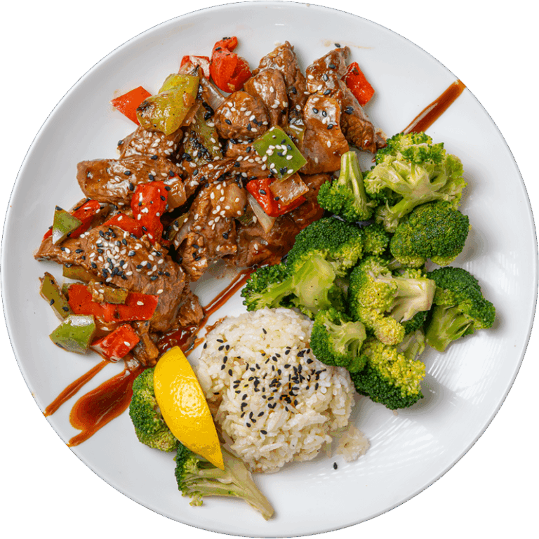 Asian Black Pepper Steak Rice Bowl