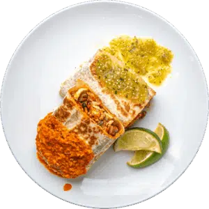 Carnitas Burrito with Pinto Beans and Salsa Verde