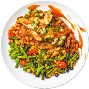 BBQ Chicken Thighs and Old Bay shrimp