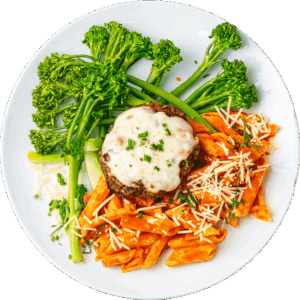 Mozzarella Melted Patty with Marinara Pasta