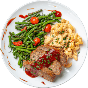 Meatloaf with Mac and Cheese