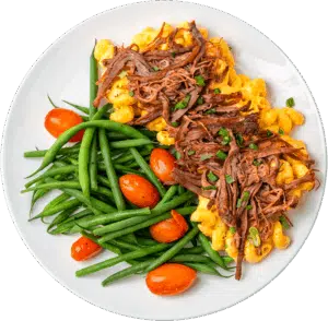 Smokey BBQ Pork With Mac N Cheese