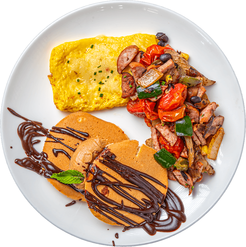 Peanut Butter Chocolate Protein Pancakes