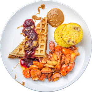 Peanut Butter Cranberry Orange Waffles