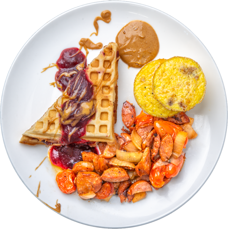 Peanut Butter Cranberry Orange Waffles