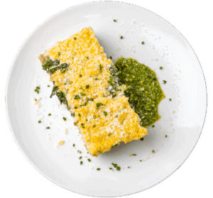 Sausage & Tomato Pesto Breakfast Bake