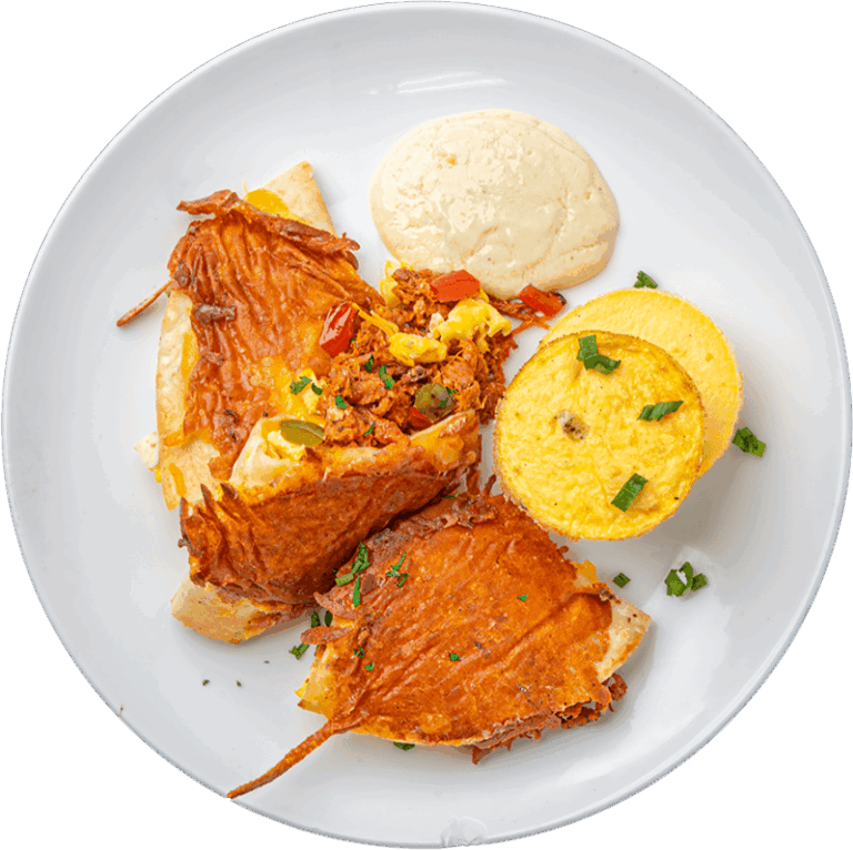 Pork Al Pastor Breakfast Quesadilla
