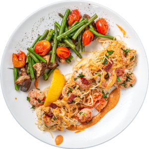 Shrimp Carbonara Capellini