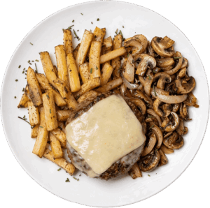 Swiss Cheese Mushroom Burger
