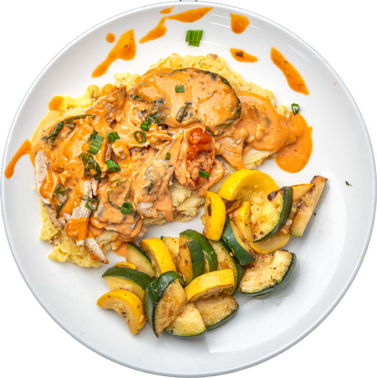 Tuscan Chicken with Mash Potato