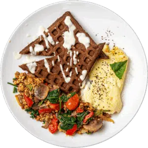 Cocoa Protein Waffle With Peanut Butter