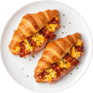 Ham and Bacon Croissant Scramble