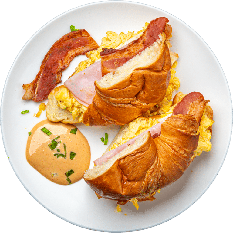 Ham and Bacon Croissant Scramble