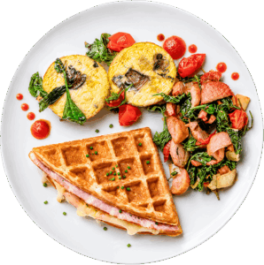 Ham and Pepper Jack Stuffed Potato Waffle
