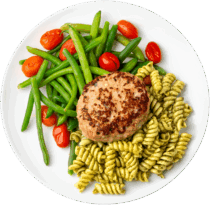 Mozzarella Pesto Burger Pasta