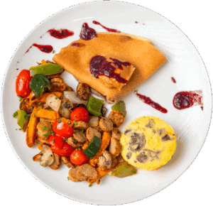 Peanut Butter Mixed Berries Crepe