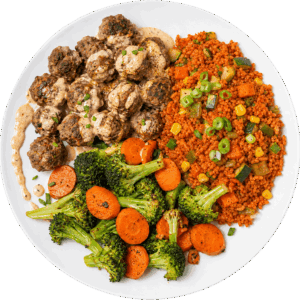Creamy Cajun Meatball Alfredo with Dirty Rice