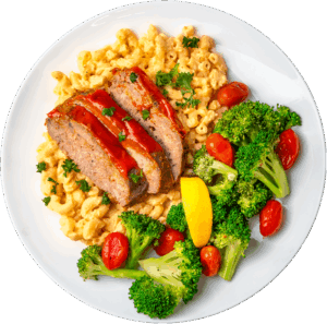 Meatloaf with Mac and Cheese