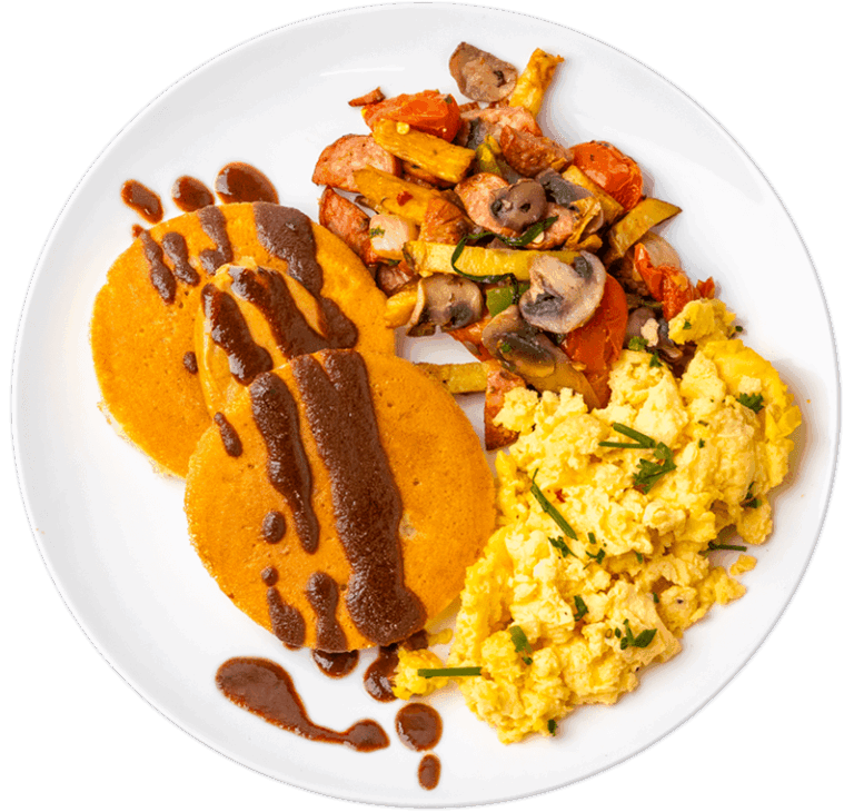 Chocolate Protein Pancake with Peanut Butter
