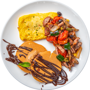 Peanut Butter Chocolate Chip Protein Pancake