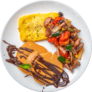 Peanut Butter Chocolate Protein Pancakes