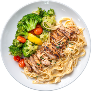 Roasted Corn Alfredo with Blackened Chicken