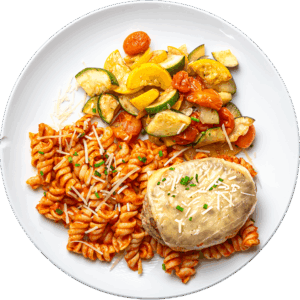 Mozzarella Melted Patty with Marinara Pasta